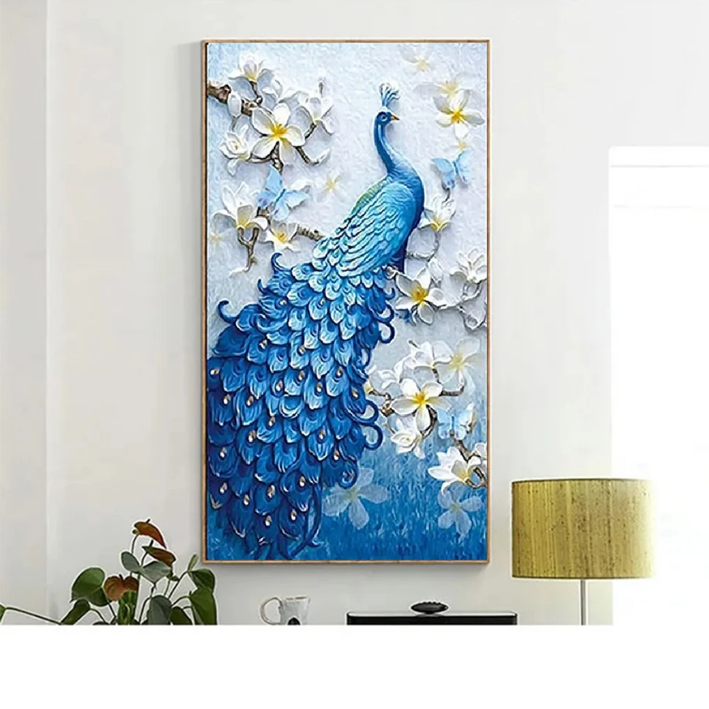 DIY Diamond Painting Kit Peacock Picture Full Round Drill Inlaid Embroidery Craft Cross Stitch Home Decor