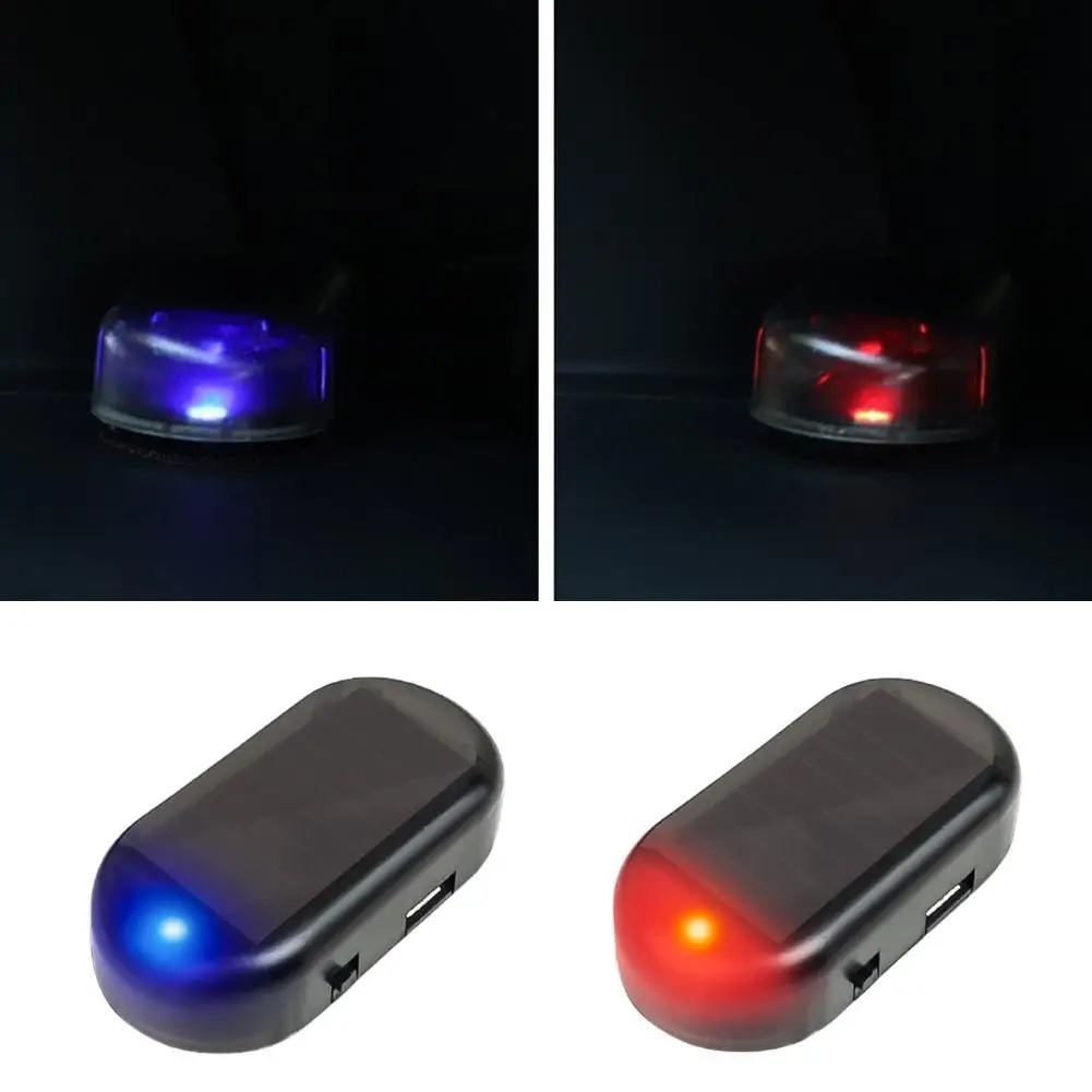 Solar Powered Car Fake Security Light Universal Warning LED Light Alarm Lamp Anti-Theft Caution Strobe Signal Security System