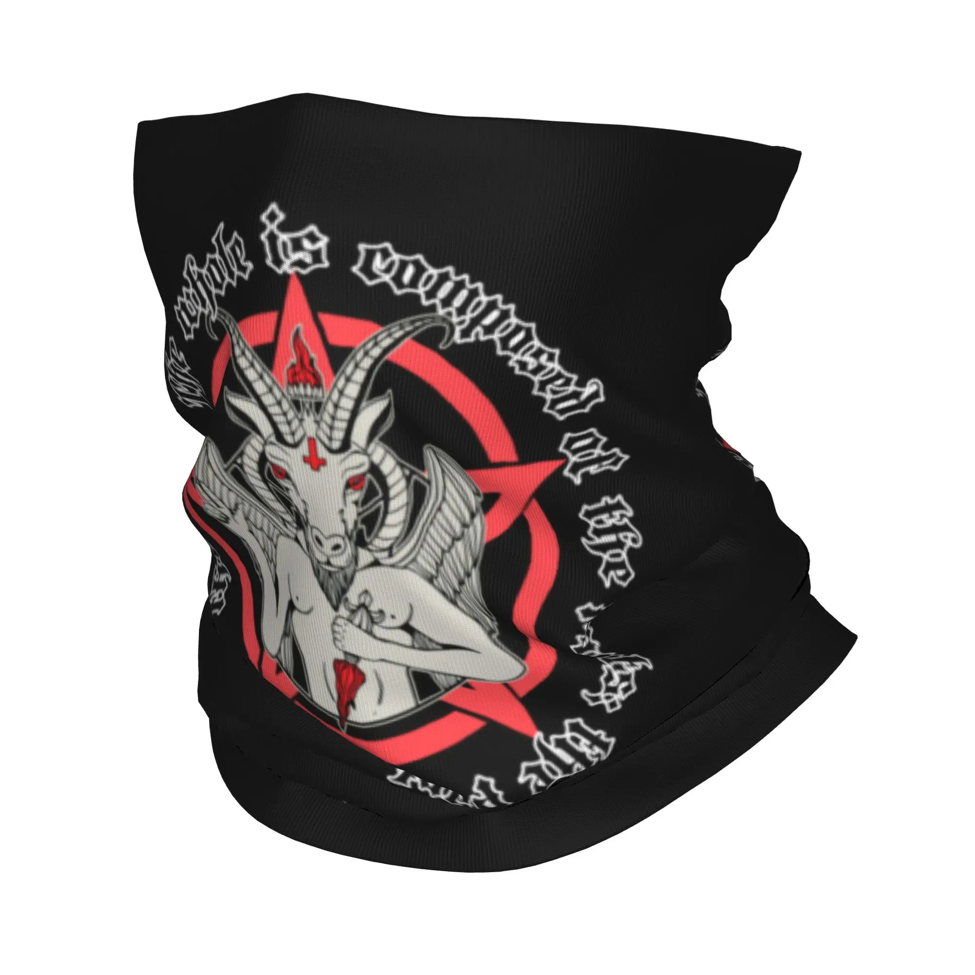 

Custom Devil Satanic Baphomet Leviathan Bandana Neck Gaiter UV Protection Face Scarf Cover Men Women Headwear Tube Balaclava