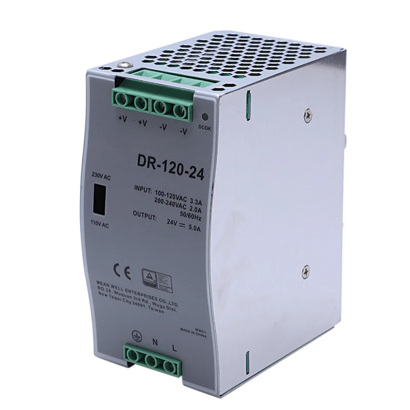 -ABGQ 6X DR-120-24 120W Industrial Grade Rail Power Supply 24V5A Switching Power Supply Rail Mounting Switching Power Supply