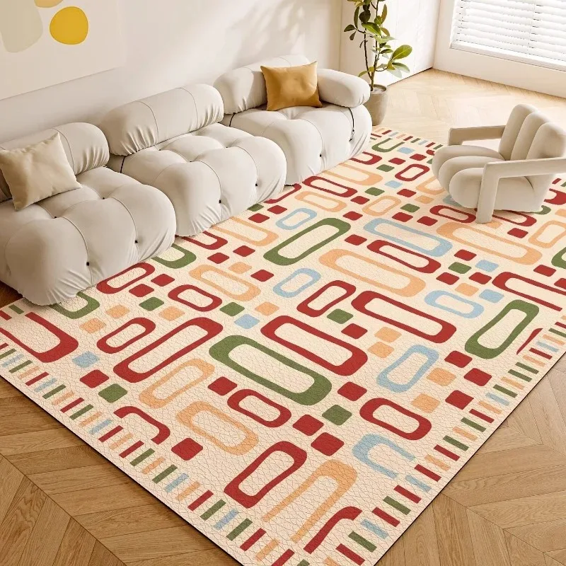 Square Print Dopamine Carpet PVC Leather Kitchen Foot Mats Anti-slip Durable Floor Mat Oil-resistant Washable Easy Clean Rug 러그