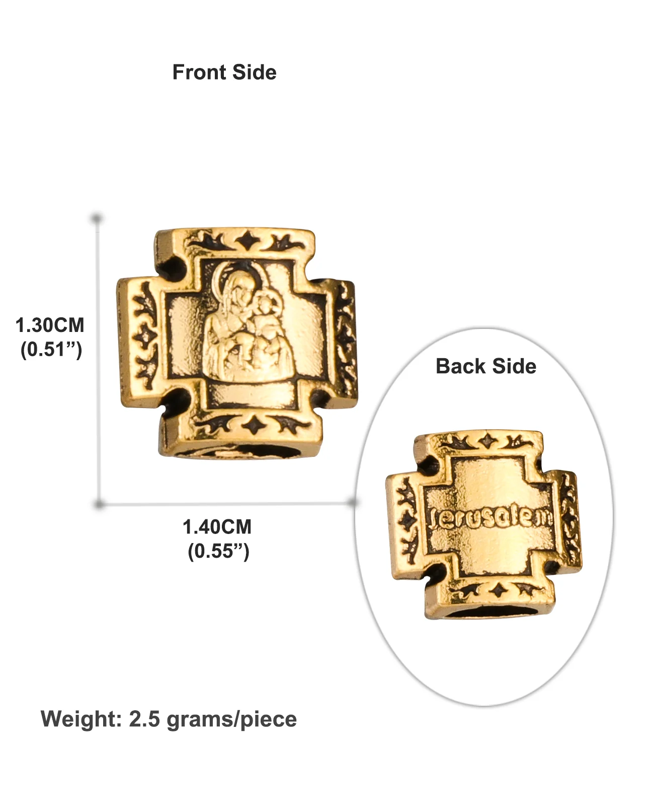 Diyalo 30 teile/los religiöse goldene Jerusalem Jesus Kreuz Perlen Charms für DIY Armband Halskette christlichen Schmuck Herstellung Teile – Detail 1