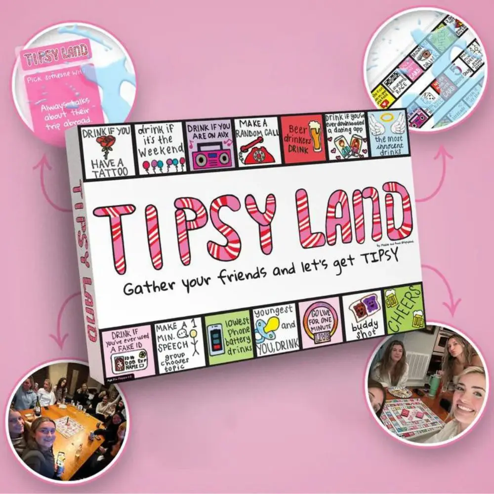 Strategy Board Game Tipsy Land Party Board Game Fun Drinking Games Adults Drinking Board Game friends Dice Interactive Games