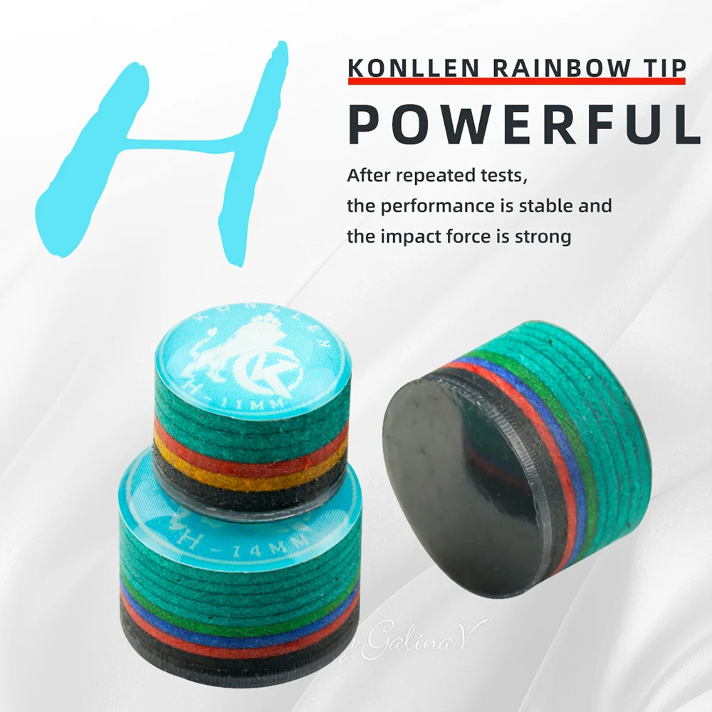 Kon llen Regenbogens pitzen Queue-Spitzen 11/14mm mehr schicht ige Cuetips Snooker Härte s/ss/sx/m/mh/h Schweine haut crical Queue-Spitze Zubehör