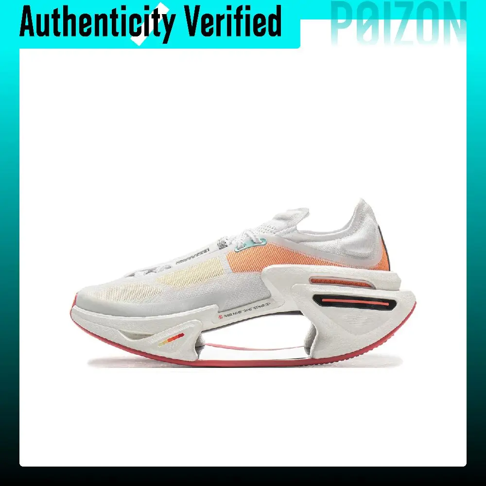 Li Ning Shadow 3.0 Breathable Low top Casual Training Racing Running Shoes Unisex Standard White Orange Peel Orange ARRV001-21