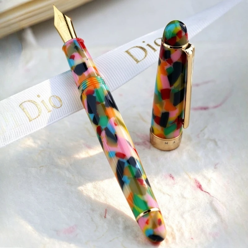 MAJOHN Green Colored Resin Fountain Pen No.6 Nib Stationery Ideal for Daily Office School Use Business calligraphy pen Gifts