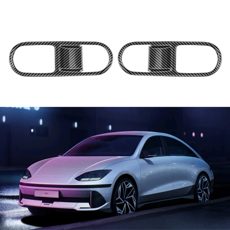 Carbon Fiber Back Row Window Glass Lifting Switch Buttons Decoration Cover For Hyundai IONIQ 6 2022-2023 High Match