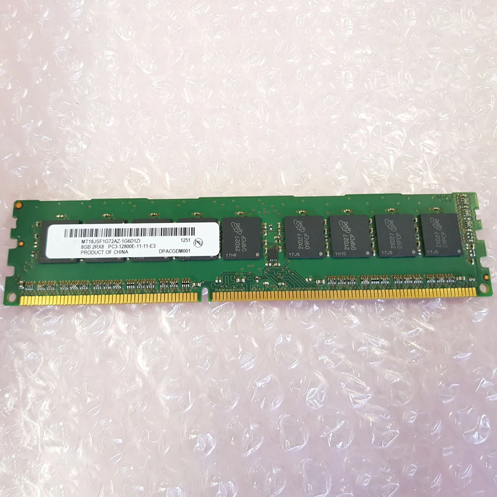 1 قطعة 8 جرام DDR3 1600 لذاكرة خادم ميكرون PC3-12800E النقي ECC UDIMM