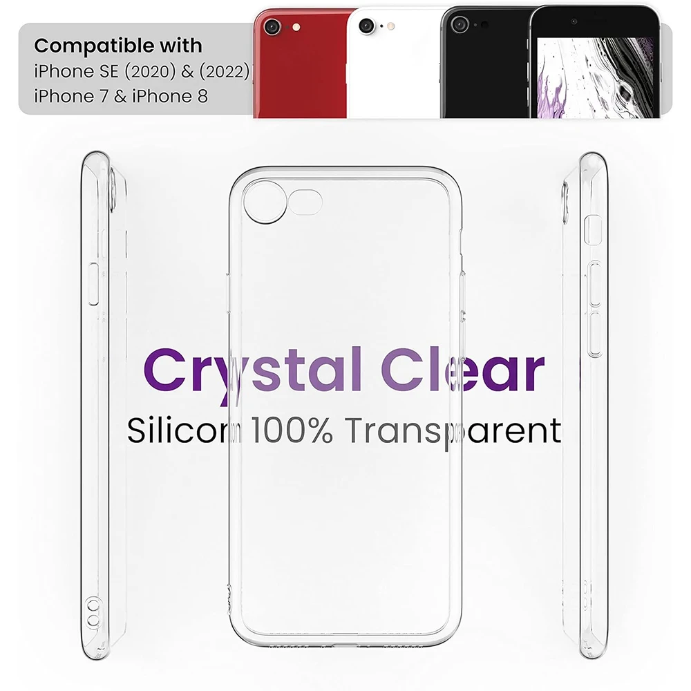 High Quality Clear Silicone Soft Case For iPhone SE 2022 2020 7 8 Universal Ultra Thin Back Cover Case For Apple iPhone SE2 SE3