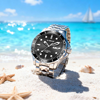 X-GEAR Brand Men's Watch Mechanical Automatic Stainless Steel Ceramic Bezel watch luminous hands Wrist Watches