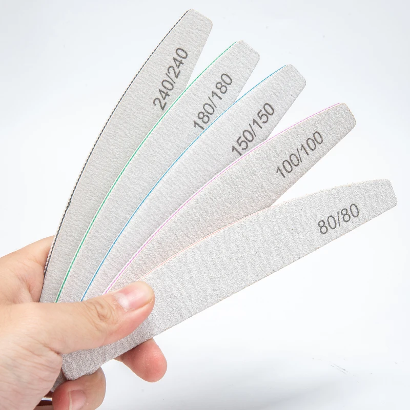 5/10 قطعة ملف الأظافر المهنية الصنفرة قوية سميكة ملفات الأظافر عازلة ل مانيكير الرملي نصف القمر الجير مسمار أدوات 100-240 #6