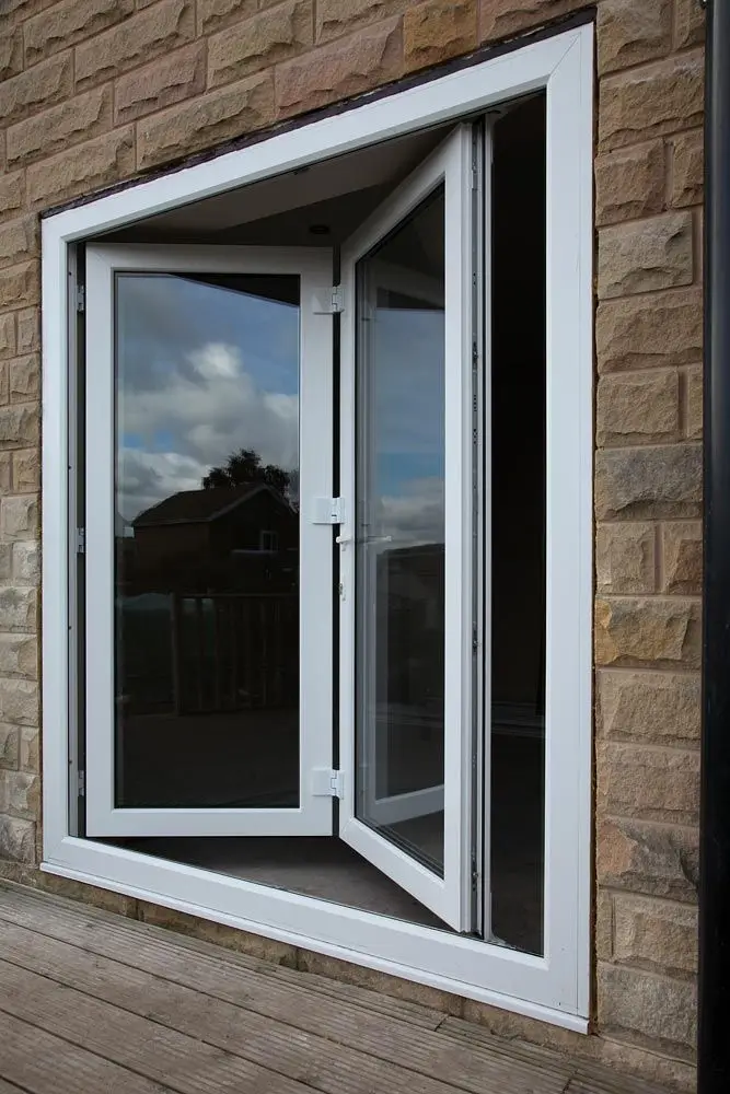 Customized Energy-saving Aluminum Folding Window Double Glazing Vertical Soundproof Bi-folding Windows for Balcony Enclosure