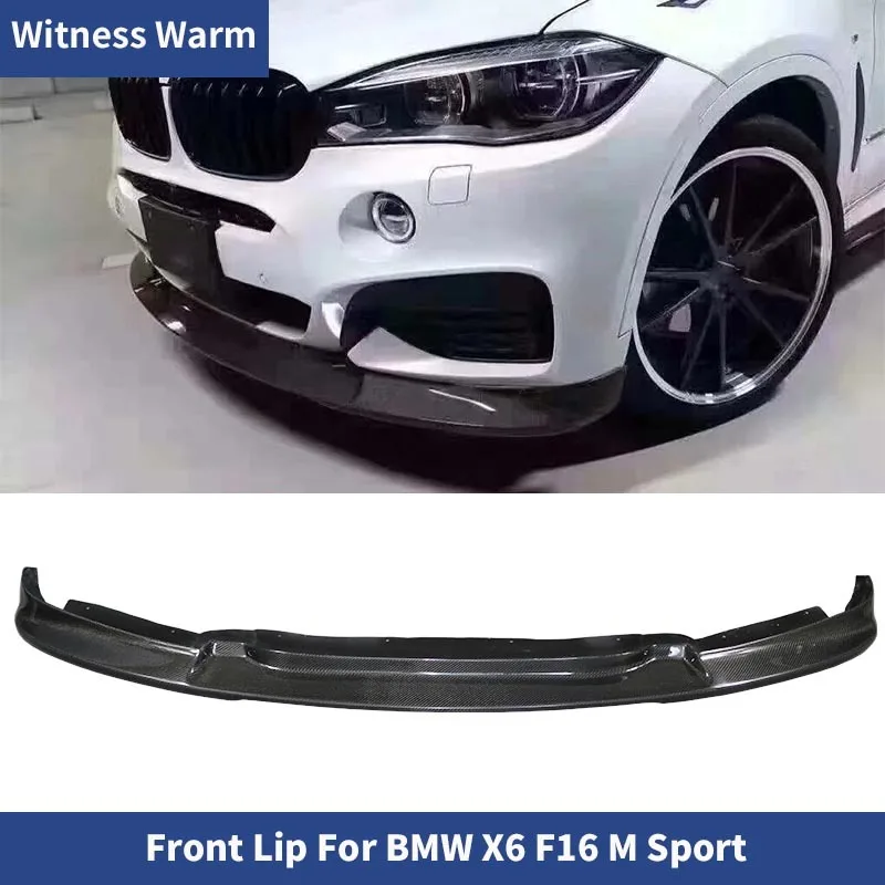 For Bmw X6 F16 with m Sport Edition Carbon Fiber Front Bumper Lip Diffuser Spoiler  Front Shovel Car Styling 2015-up