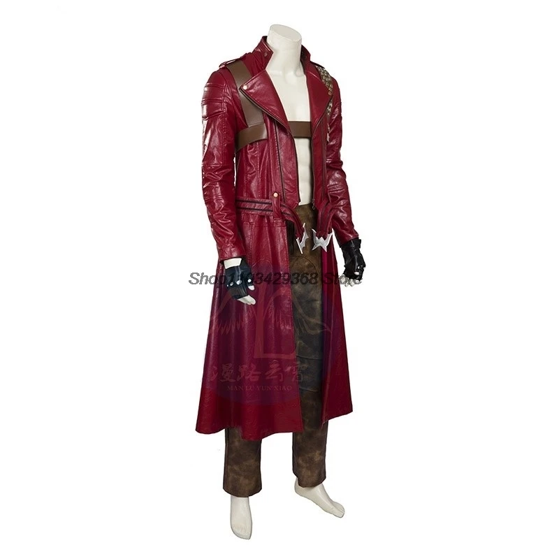 Dante Cosplay Fantasia Game DMC 5 Disguise Costume Long Coat Pants Wigs Adult Men Fantasy Male Halloween Carnival Party Clothes