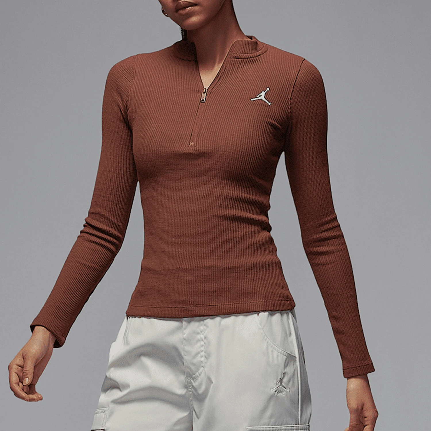 Nike genuine JORDAN women's retro waffle style slim fit sports long sleeved shirt HF9469-231