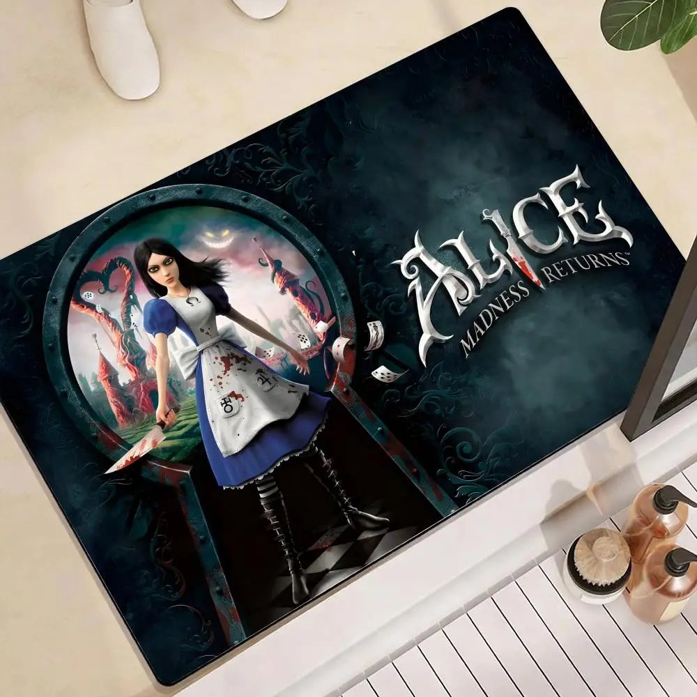 Alfombrilla Antideslizante de Secado Rápido con Diseño de Alicia en el País de las Maravillas, de Diatomita, para Baño, Cocina y Entrada