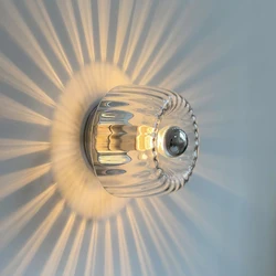 Bauhaus lámpara de pared de cristal con efecto en la pared, luz decorativa para sala de estar, pasillo, escalera, luz de techo E14