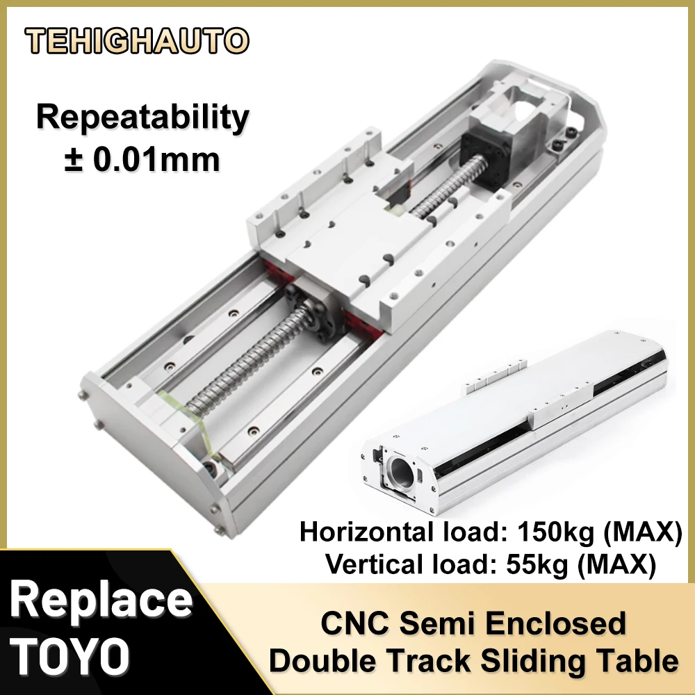 Replace TOYO Linear Semi Closed Module Dust Proof Enclosed 100-220mm Wdie Sliding Table EGH25R Dual Rail Single Axis Actuator
