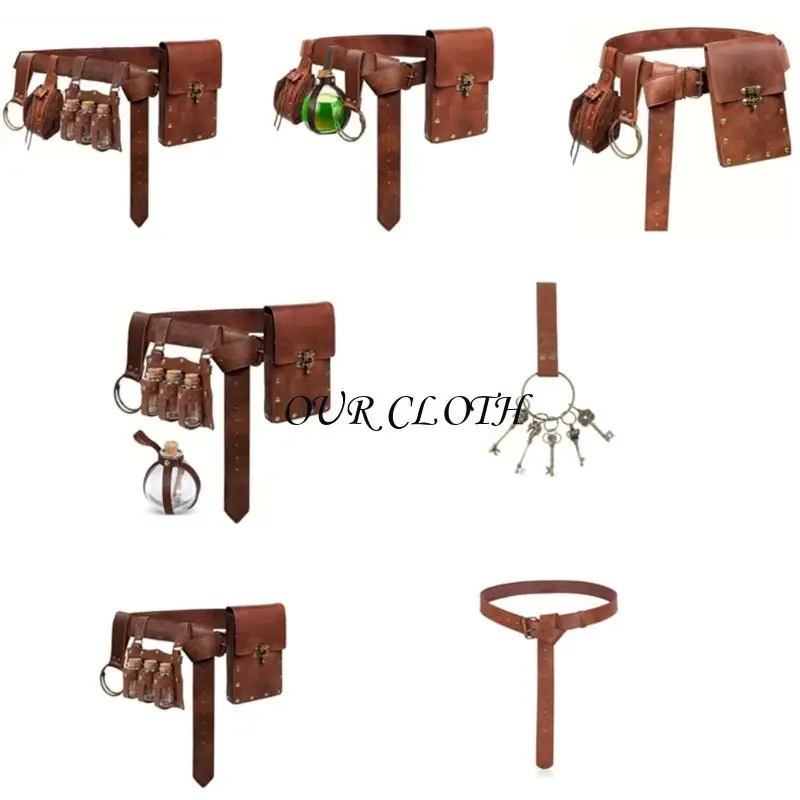 Kostium renesansowy dla mężczyzn Średniowieczny zestaw akcesoriów kostiumowych Wikingów na Halloween Y1AC