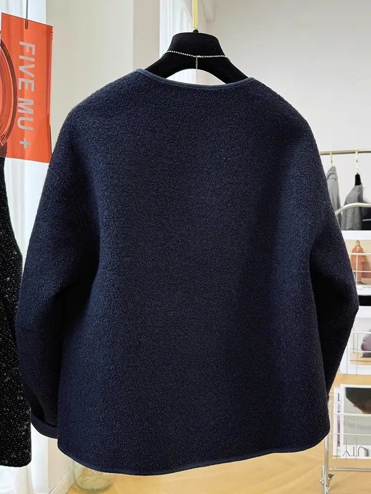 2025 Autumn/Winter Fashion Women's Lamb Wool Coat Commuting Warm Short Cotton Jacket