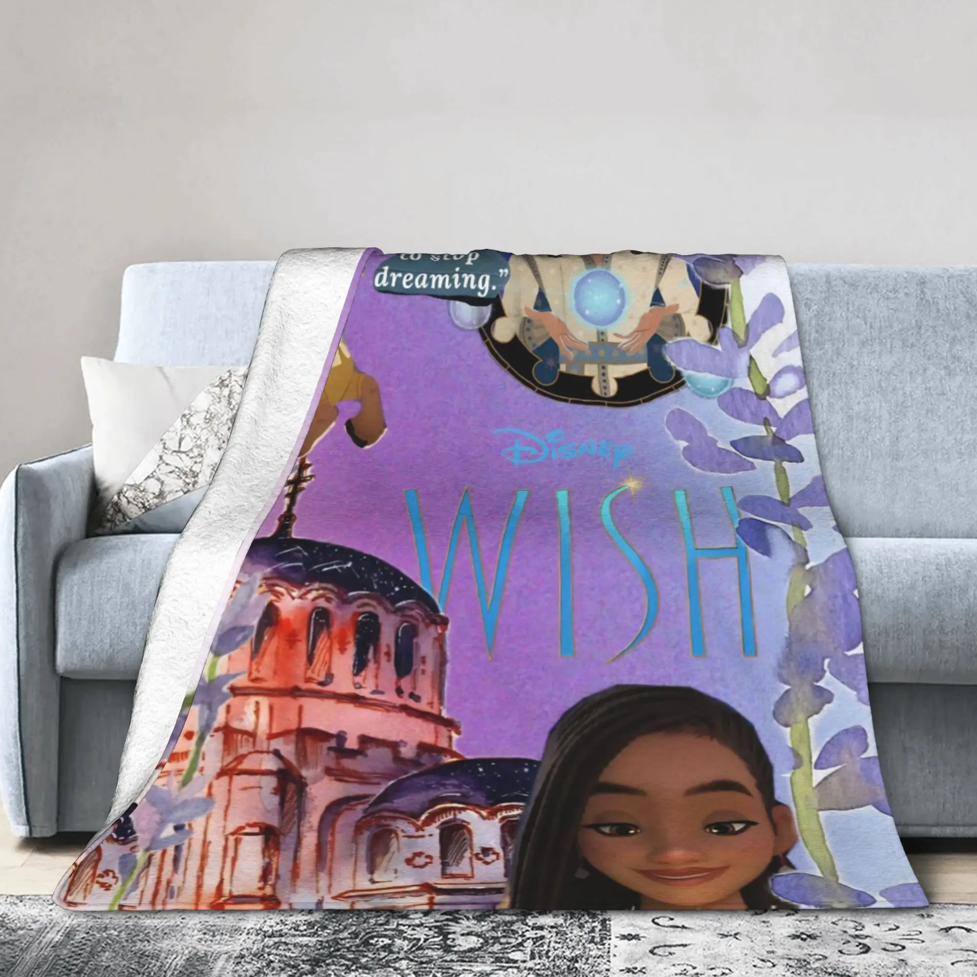 Deseo película de dibujos animados Asha estrella manta de lana chica mágica manta Vintage para cama sofá 200x150cm ligero