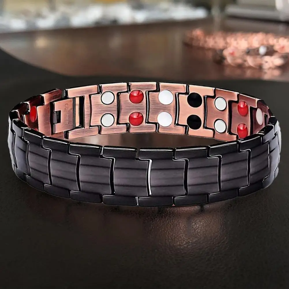 2025 Sleek Link Therapy Bracelet Elegant Classic Copper Bracelet Magnetic Pure Copper Durable Smooth Therapy Bracelet Bangles