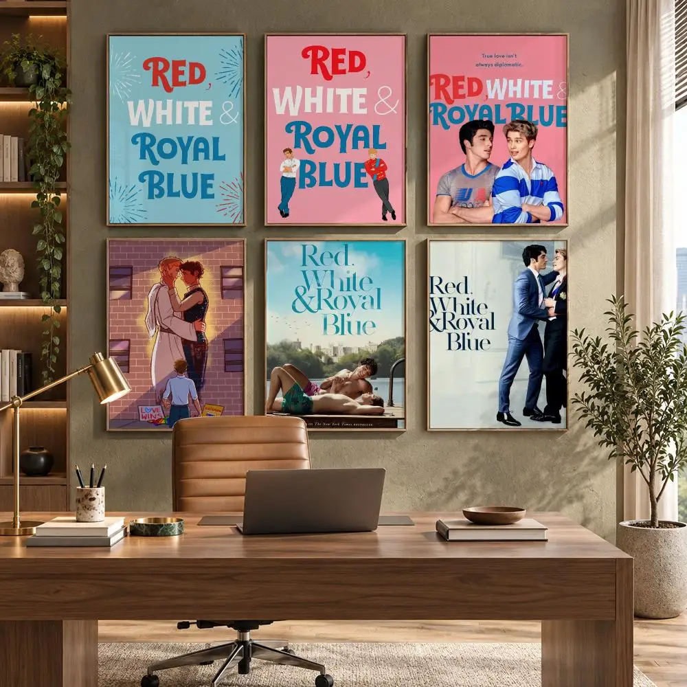 Red, White & Royal Blue Romance Movie Poster HD Waterproof Wall Decal for Study, Living Room & Garage, DIY Great Gift for Fans
