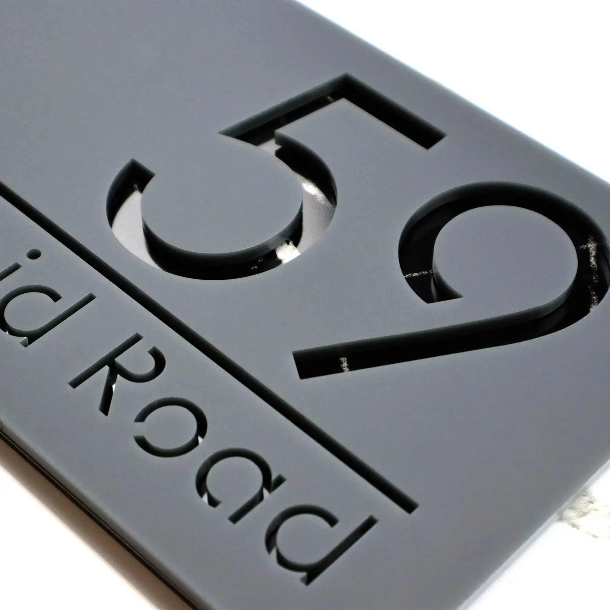 Black Grey Matte Plate Personalized Laser Cut Custom Acrylic 3D Floating House Number Sign Outdoor Street Address Wall Room Name