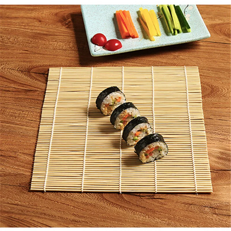 Sushi Mat Bamboo Maker Kit Rice Roll Mold Kitchen DIY Mould Roller Rice Paddle