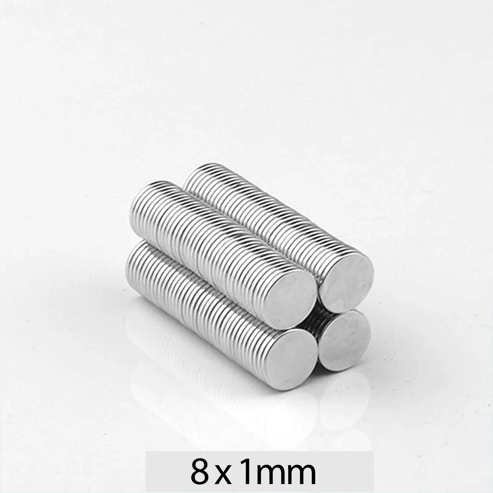 100 Stück 8 x 1 mm starke runde Magnete für Kühlschrank, Heimwerken, Gebäude, Wissenschaftlich, Basteln, Bildung – Detail 8