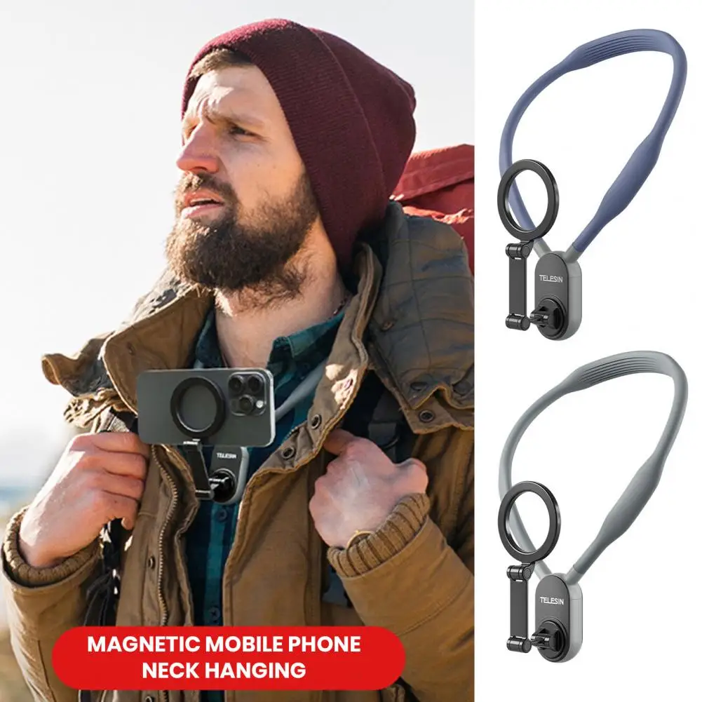 

Neck Cellphone Holder Hands-free Magnetic Neck Mount Phone Holder for Iphone with Quick Release Selfie Video Vlog for Easy