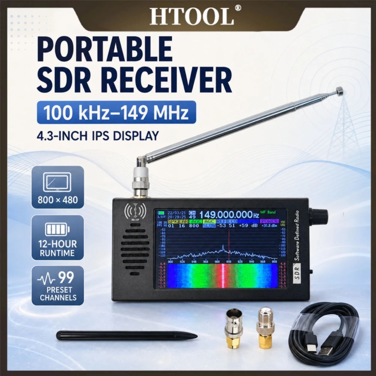 ‌SDR Multiband Receiver with Digital Demodulation: Shortwave, FM, MW, SSB, CW, HAM Radio