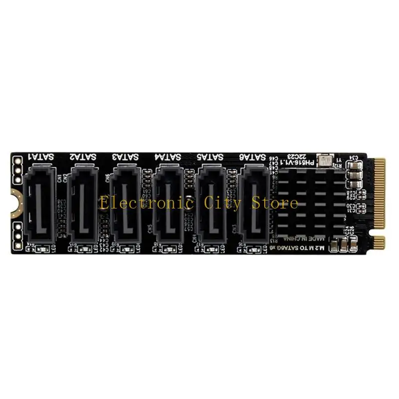 

Для M.2 до SATA3.0 Card Card Card Card Card с 6 Ports SATA3.0 ASM1166 Chip Hu8d