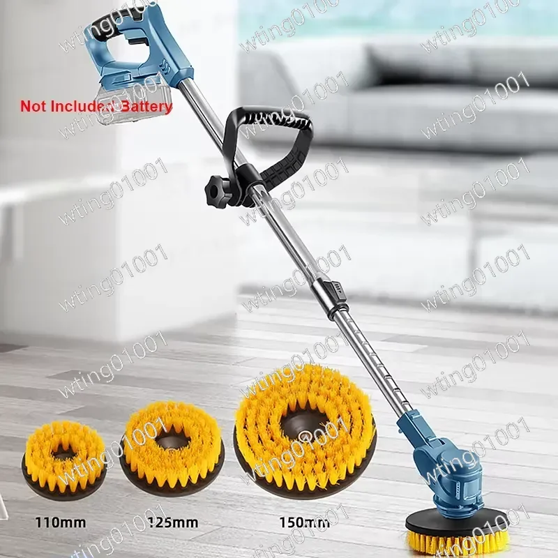 400W 5000r/min Handheld Electric Cleaning Brush Extendable Wireless Telescopic with 3 Brushes for Floor Cleaning Polishing