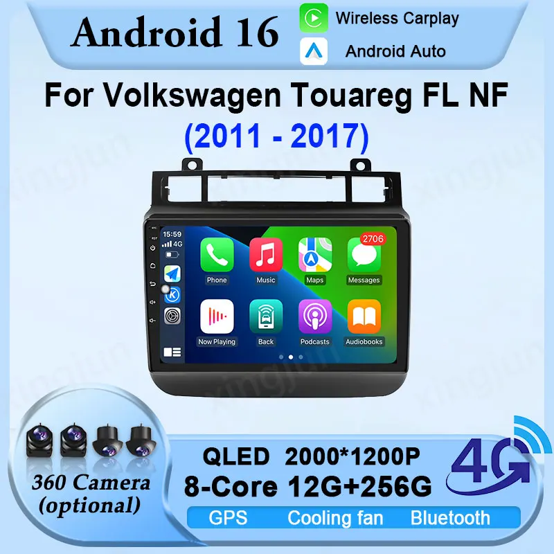 

Wireless Carplay Head Unit Android 16 Auto Radio Multimedia Car Split Screen For VW Volkswagen Touareg FL NF 2011-2017 Autoradio