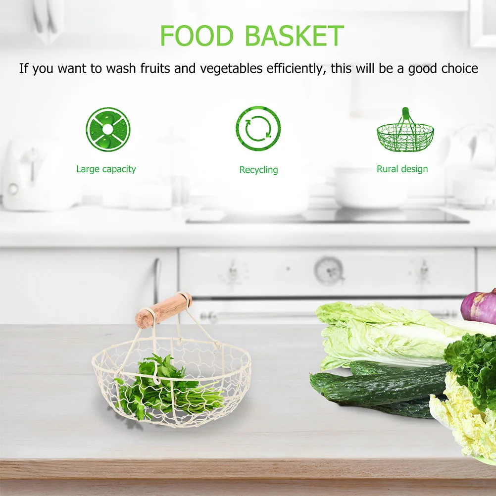 

2pcs Fruit Storage Metal Wire Snack Container Egg Holder Dessert Serving Farmhouse Style Countertop Egg Container Household