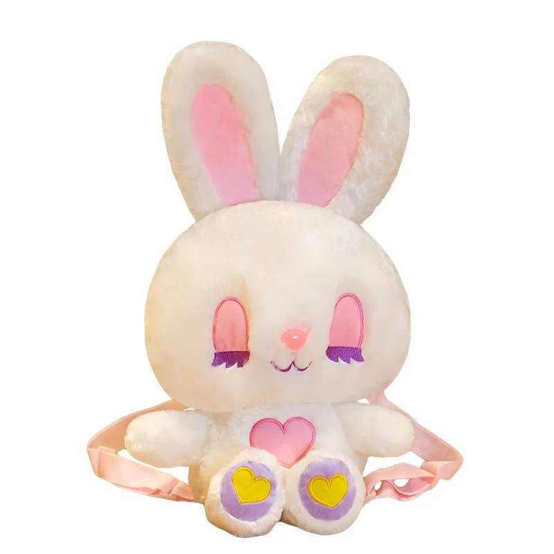 Rabbit Plush Backpack Kindergarten Cartoon School Bag Children\'s Coin Purse Fashion All-match Student Diagonal Bag