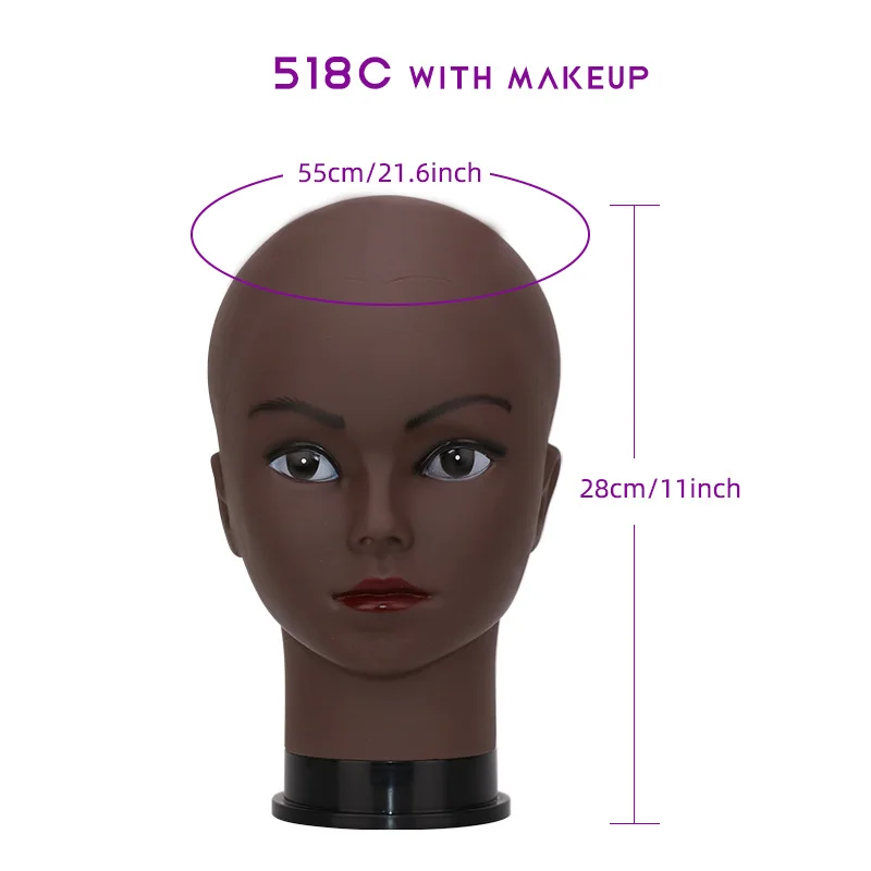 Manikin Model For Making Wigs Styling Practice Hairdressing Bald Mannequin Head Hat Headwear Display Stand