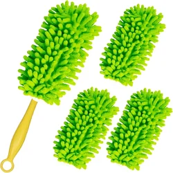 3PCS Microfiber Dust Cleaning Set Reusable Washable Duster Refills with Swiffer Duster Handle Microfiber Ceiling Fan Duster Pads