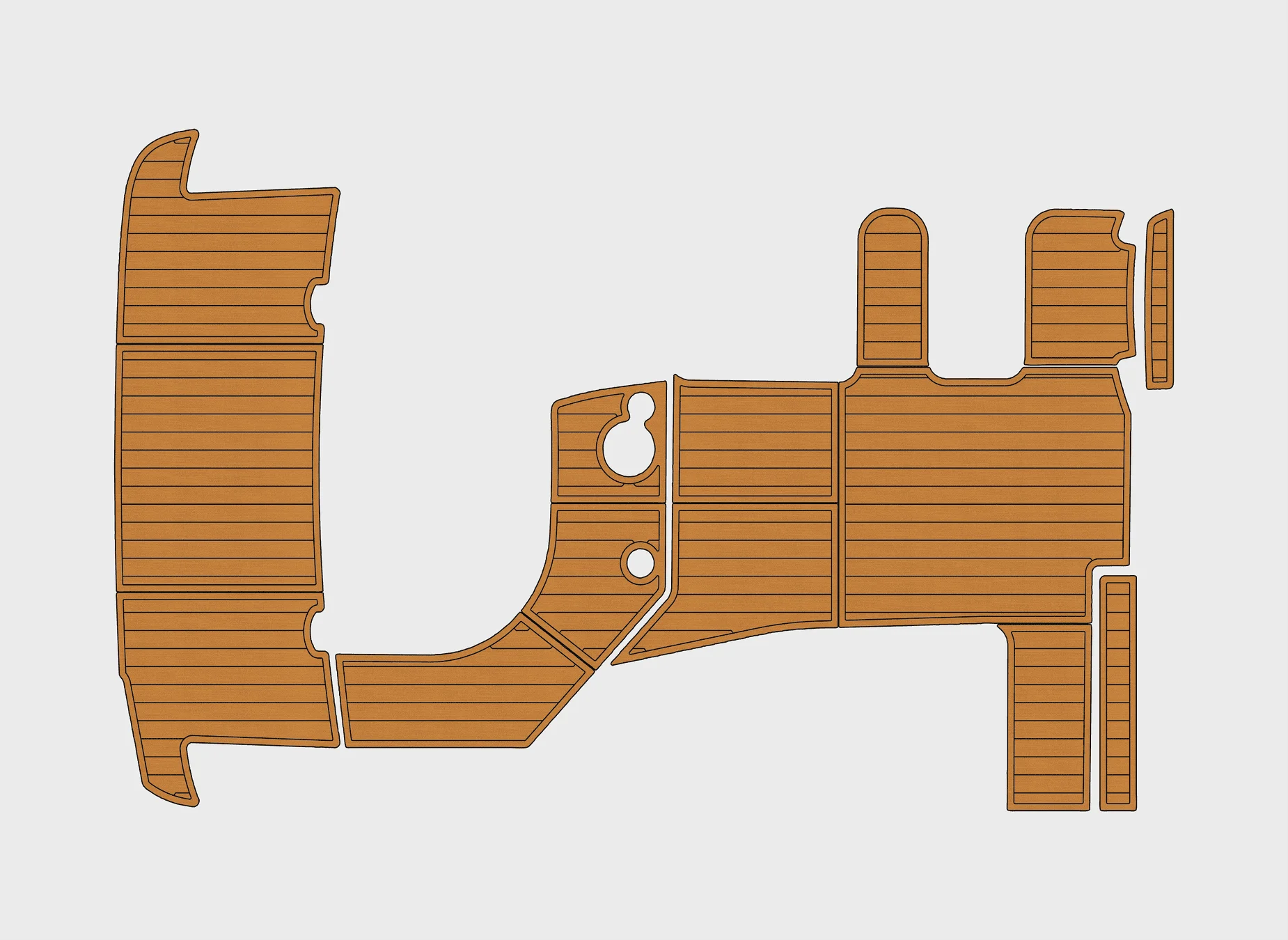Non-Slip EVA Faux Teak Marine Mat Self-Adhesive 6mm Yacht Cockpit Pad for 2005-2009 Maxum 2900 SE Boat Decking Easy Install