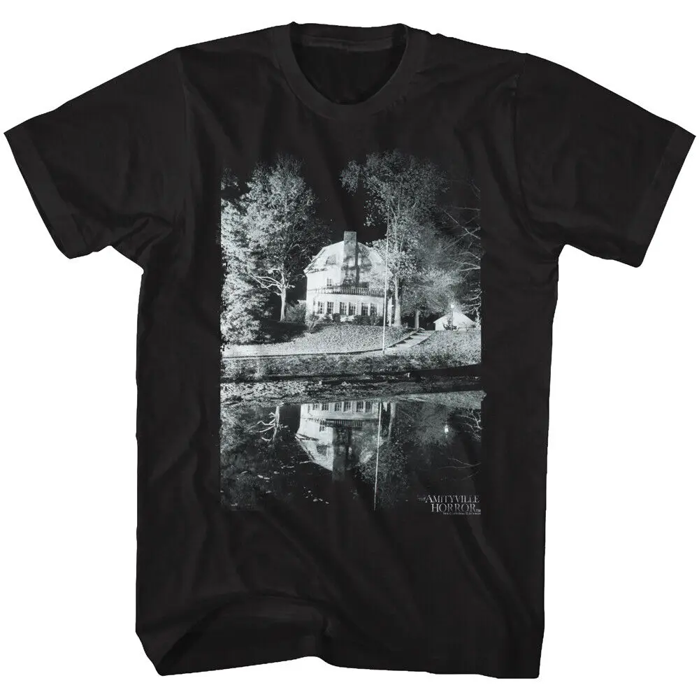 

The Amityville Horror Movie House Lit Up On Lake Reflection Men's T Shirt