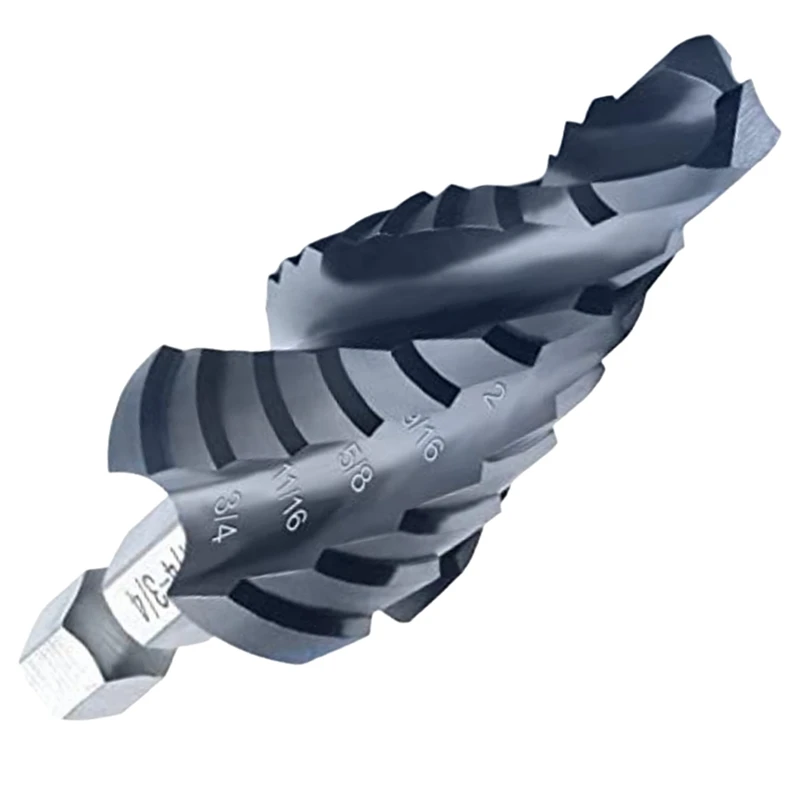 M35 خطوة مثقاب المعادن النجارة مقاومة للاهتراء طلاء TIALN 3/16 "-7/8" 4 دوامة الأخدود خطوة مثقاب الخشب
