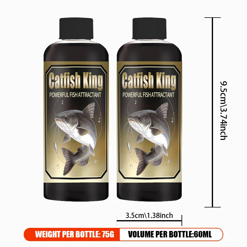 1/2 Stück Catfish King Catfish Frenzy Langlebiger flüssiger Lockstoff zum Sperrfischen – Allzweck-Süß-/Salzwasser usw