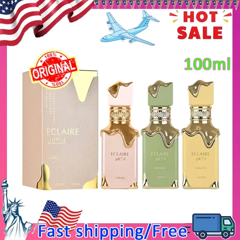 

Горячая 100 мл Lattafa Eclaire парфюмерная вода для женщин арабский аромат сладкий ваниль чувственный восточный одеколон спрей для тела подарки