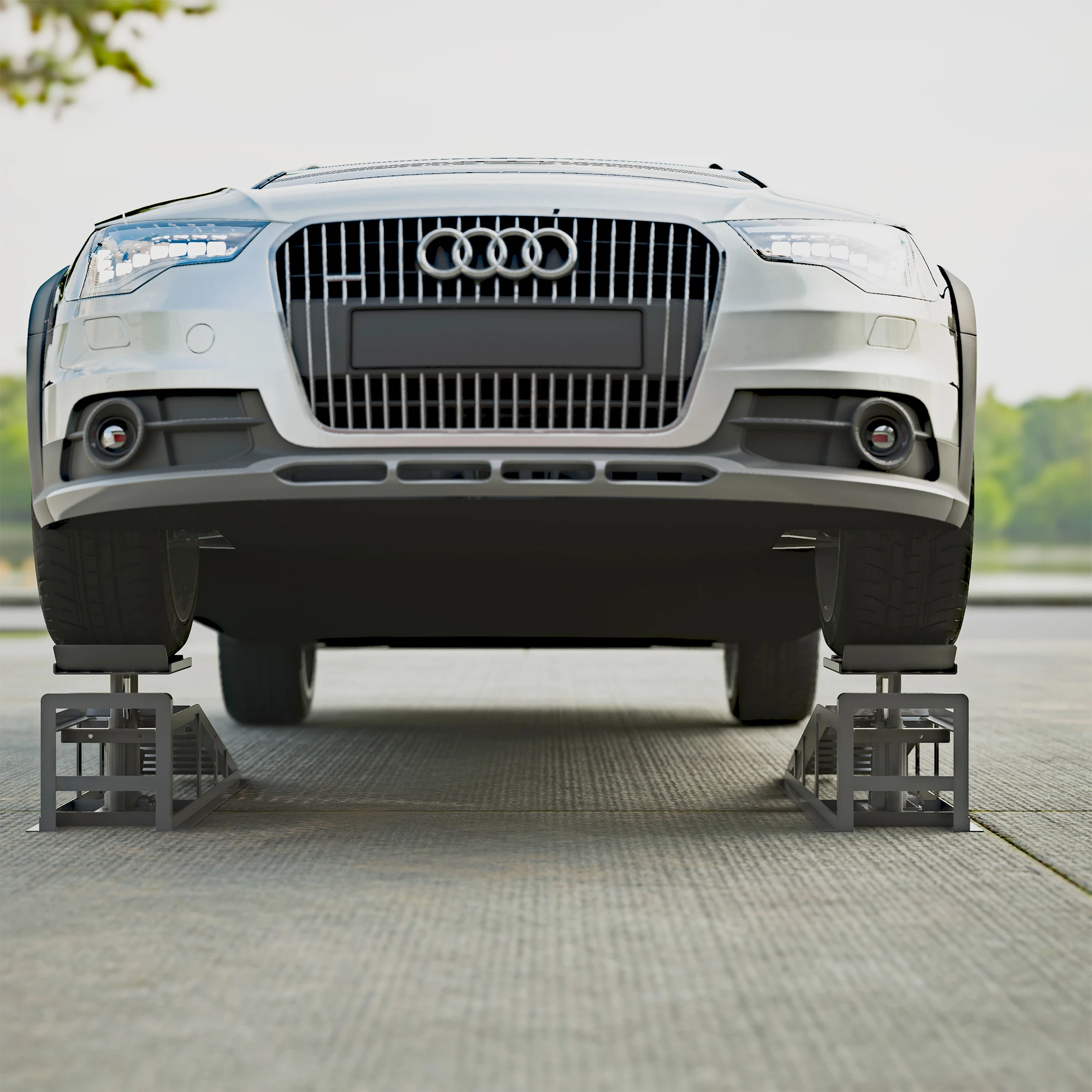 2er-Pack hydraulische Auto-Rampen, 5T, 11000 lbs, Low-Profile-Service-Rampen für Autolift, LKW, Anhänger, Garage, Höhe, hydraulische Fahrzeugrampen