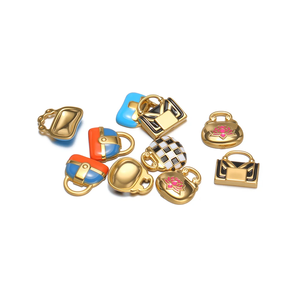 

5 шт., эмалированные подвески для сумочек из нержавеющей стали, красочные милые подвески для девочек, ювелирные изделия, ожерелье, изготовление браслетов, сережек, фурнитура