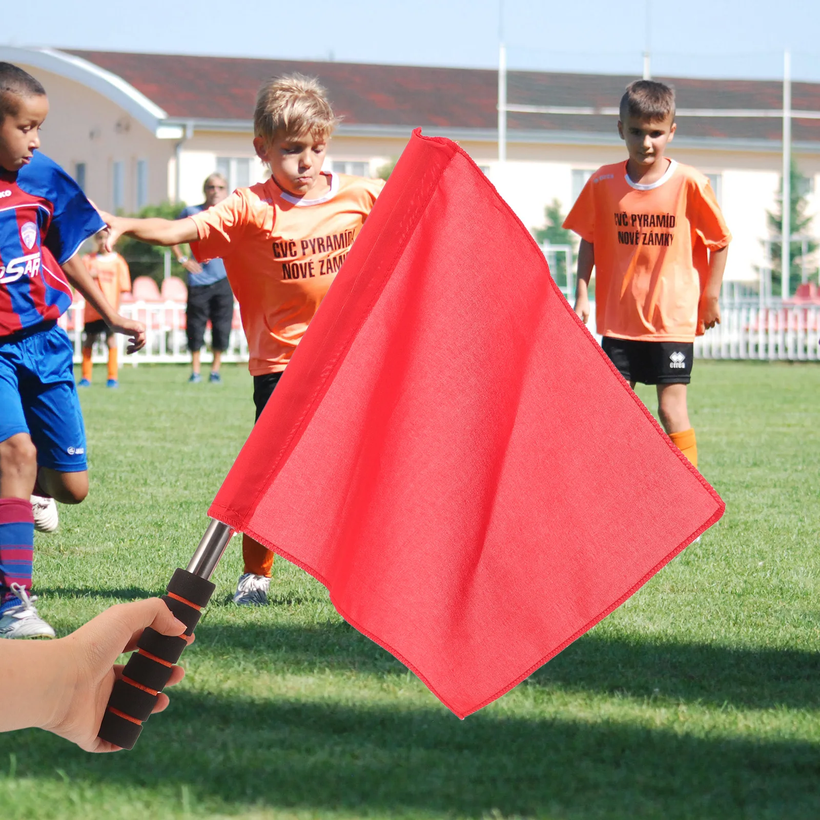 

2pcs Football Referee Red Penalty Soccer Match Lightweight Durable Signal Flags For Sports Non Slip Handle Handheld Waving