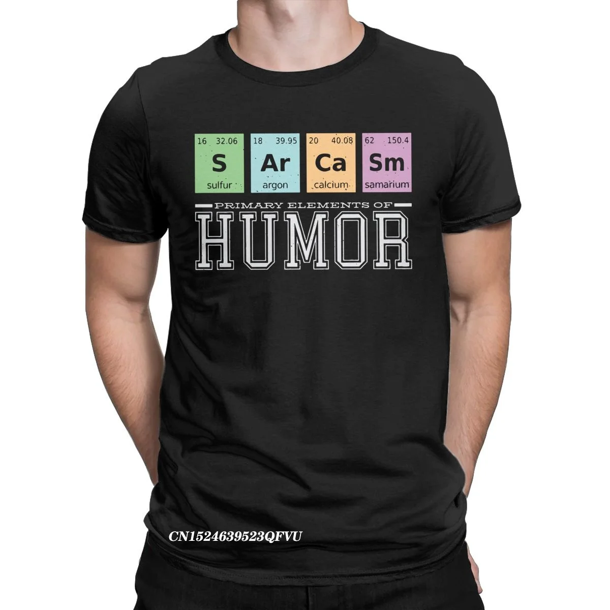 Primary Elements Of Humor Sarcasm Tee Shirt Men Secience Humorous Premium Cotton Tees Crew Neck Harajuku Tshirt Party Clothing