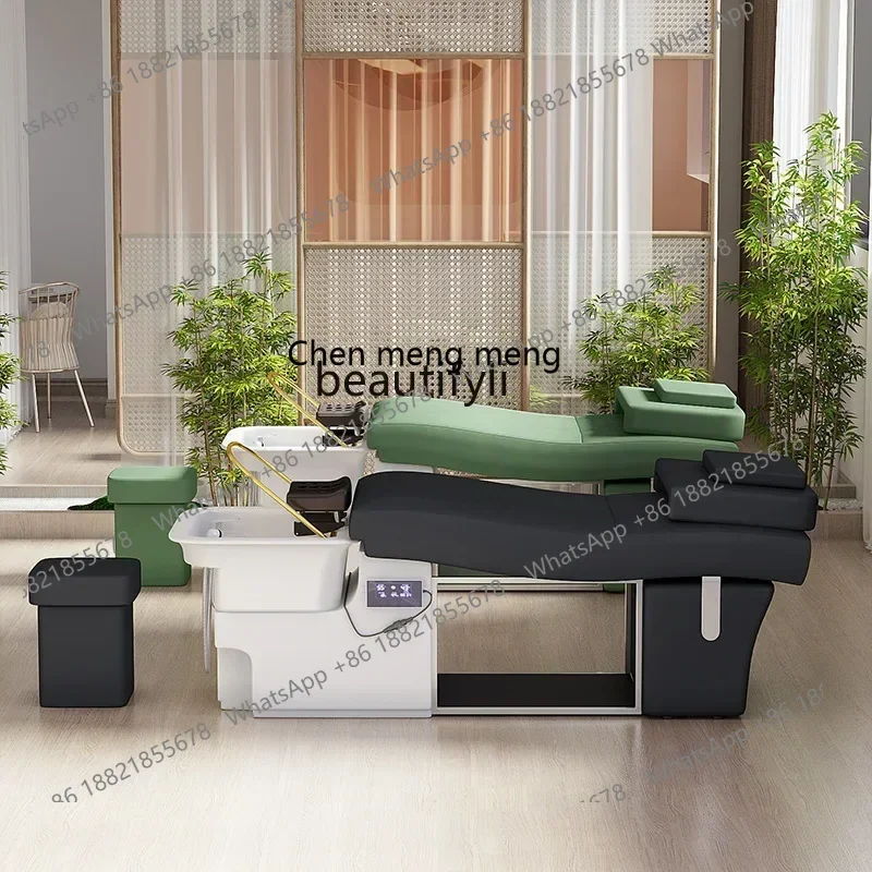 

SS Ceramic Basin Thai Head Therapy Shampoo Chair Water Circulation Fumigation Beauty Salon Special Head Therapy Bed Massage7486