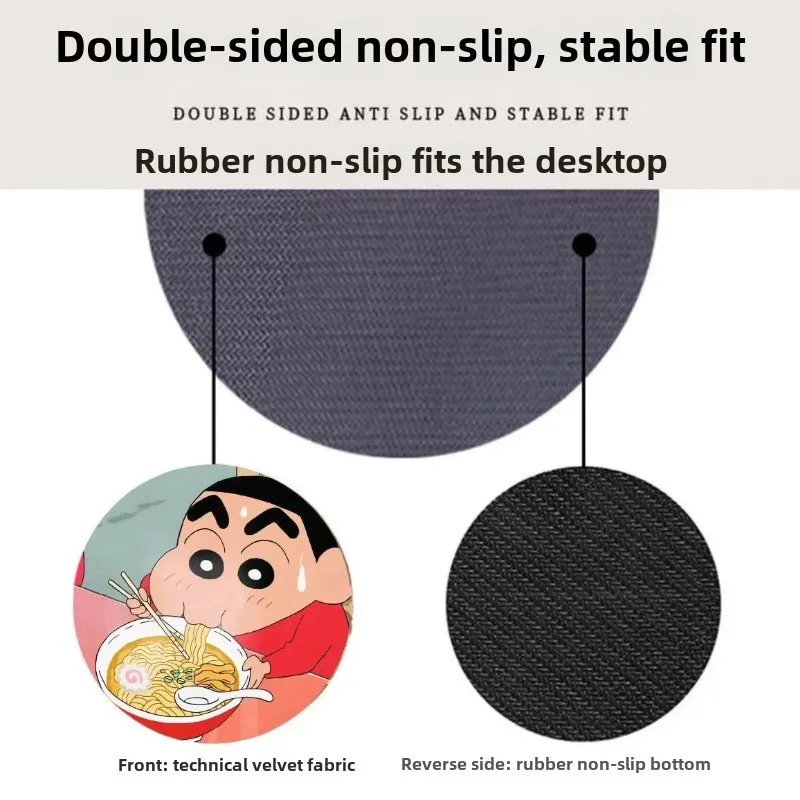 Anime Crayon Shin chan Diatom Mud Absorbent Pad, High Temperature Resistant and Insulated Tea Cup Pad, Toilet Round Plate Pad